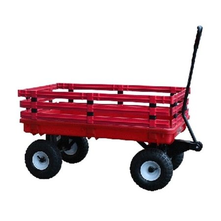 MILLSIDE INDUSTRIES Millside Industries 04795 20 in. x 38 in. Red Plastic Deck Wagon with 4 in. x 10 in. Tires 4795